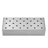 Dolvitrny Edelstahl Holzkohlebox für BBQ Grills - 22,3 x 9,7 x 4,3 cm Wiederverwendbare Holzspäne Räucherbox Kompatibel mit Gas- und Holzkohlegrills Spülmaschinenfest