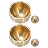 UTHCLO 2 Stück Windspiel Türklingel aus Metall 32mm mit Kupferperle Dekorative Ladenbesitzerglocke für Türen Kühlschrank und Wohndekoration