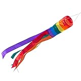 CIM Windsack - 100 Rainbow - UV-beständig und wetterfest - Ø11cm, Länge: 100cm - inkl. Kugellagerwirbelclip