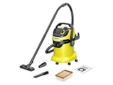 Kärcher Nass-/Trockensauger WD 5 P V-25/5/22, inkl. Steckdose, Flachfaltenfilter, patentierter Filterbox, Filterreinigung, Vliesfilterbeutel, 1.100 W, Kunststoffbehälter: 25 l, Saugschlauch: 2,2 m