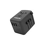 Reiseadapter Weltweit, Travel Adapter, Steckdosenadapter mit 3 USB, 2 USB-C inkl. PD Fast Charge, Reisestecker mit Schnell Aufladung, Internationaler Reiseadapter für US, UK, EU, AUS