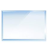 BIJON Funkenschutz-Platte mit Facettenschliff, Glasplatte Kaminofen, Kaminschutz mit ESG Sicherheitsglas, Kamin Glasplatte, Stärke 6mm Rechteck 50x70 cm oder 70x50 cm