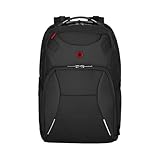 WENGER Cosmic Laptop-Rucksack, Notebook bis 17 Zoll, Tablet bis 10 Zoll, Organizer, 30 l, Damen Herren, Büro Business-Reisen Uni, Schwarz, 653187
