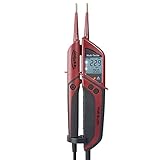Testboy Profi III LCD Zweipoliger Spannungsprüfer CAT IV 1000 V mit FI-Test (großes beleuchtetes LCD, Einhandbedienung, Prüfung ohne Fingerkontakt), Rot/Schwarz