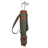 TOURBON Grün wasserdichte Segeltuch-Golfbag für Golfschläger, weicher gepolsterter Schultergurt, 3 Taschen, 3 Divider, geeignet für Erwachsene Golfer (Unisex)