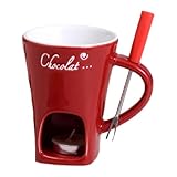 Fisssure Keramik-Butterwärmer,Butterwärmer-Set - 130 ml Keramik-Schokoladenfondue-Becher - Melt Hot Pot-Becher für Käse, Butter, süßer Schokoladen-Fondue-Becher mit Fondue-Gabel