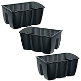 DTU24 3X Blumenkästen für Balkon, Balkonkasten Blumentopf Geländer, 3 Stück (40 cm, Anthrazit, 3 Pack)