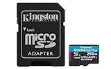 Kingston Canvas Go! Plus microSD Speicherkarte Klasse 10, UHS-I 256GB microSDXC 170R A2 U3 V30 Speicherkarte + Adapter