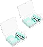 Niedliches Schreibtisch-Heftgerät, kompaktes und niedliches Heftgerät mit Heftklammern, Mini-Metallhefter-Set, Entferner-Abzieher-Werkzeug mit Heftklammern, Bürobedarf-Set, 2 Stück