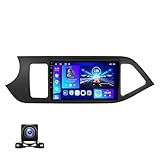 Für KIA Morning 2011-2017 9 Zoll Android 12 IPS Touchscreen Autoradio mit Carplay Android Auto Halterung Link Spiegel RDS DSP GPS Navigation HiFi Bluetooth DAB AHD Rückfahrkamera + SWC(M100 4 Core