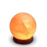 USB Salzkristall aus Salt Range Pakistan - Salzkristall - Lampenkugel - 100% authentisches natürliches Salzkristall aus Salt Range Pakistan - Handgeschnitzt - Holzbasi.