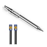 OFFCUP Metall Druckbleistift Set, 0.5mm Mechanische Stifte mit 2 Tuben HB Bleistift Minen für Studenten, Schreiben, Zeichnen