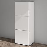 Mai & Mai Schuhschrank Schuhkommode mit 3 Schränken BTH: 45x36x120 cm Schuhregal Möbel in Weiß matt Schuhschrank02