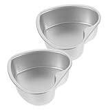 HEALEEP 2 Stück Teiliges Herz Backform aus Langlebigem Aluminiumlegierung Abnehmbarer Boden Wiederverwendbar Antihaftbeschichtet Einfach zu Entformen für Kuchenböden und Flans Vielseitig