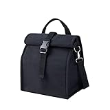 KALIDI Kühltasche klein Große Lunchtasche 10L Rolltop Isoliertasche Picknicktasche Erweiterbare Kleine Kühltasche für Unterwegs,Arbeit,Schule,Damen Herren Kinder,Ausflug Lebensmitteltransport,schwarz