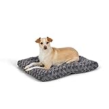 Amazon Basics Maschinenwaschbar Hundebett und Haustierbett für Hunde und Katzen - Waschbar und Strapazierfähig, Sehr Klein, 59 x 46 x 6 cm (L x W x H), Graue Wirbel