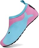 SAGUARO Badeschuhe Kinder Wasserschuhe Jungen Mädchen Schwimmschuhe Schnelltrocknung Strandschuhe Aquaschuhe Leicht Tauchschuhe Neoprenschuhe Surfschuhe Stil:5 Pink, Gr.28/29 EU