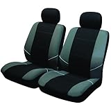 Sakura Merton SS3633 Autschonbezüge, schwarz-grau, Vordersitze und Kopfstützenbezügen - vollständiges Set, universelle Passform, elastische Säume, Seiten-Airbag-kompatibel, maschinenwaschbar