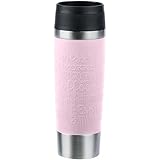 Emsa N20224 Travel Mug Classic Isolierbecher 0,5 Liter | neuer Komfort-Schraubverschluss | Edelstahl | 6h heiß und 12h kalt | 100% dicht | spülmaschinenfest | 360°-Trinköffnung | Pastellrosa