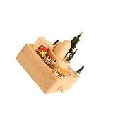 Amagogo Weihnachts-Spieluhr aus Holz, Ornament, intelligentes Schloss, Spielzeug, Geschenk, Weihnachts-Spieluhr, rotierend, für Liebhaber, Freunde,