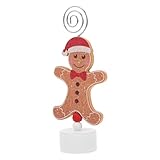Lurrose Lebkuchenmann-Tischkartenhalter Kartenhalter stehen Platzkartenhalter für Weihnachten geburtstagsdekoration hochzeit dekoration Fotoclips Inhaber der Tischnummer Bild steht Holz