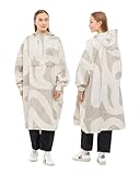 LARKSON Regenponcho Damen Herren Beige Brush - Lykke - Regenmantel Regencape für Fahrrad Outdoor Festival - Wassersäule 10000 mm - Regenjacke Wasserdicht mit Verschweißten Nähten