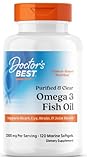 Doctor's Best - Gereinigtes Omega-3-Fischöl, 1000mg | Herz- und Gehirngesundheit - 120 Marine-Softgels