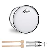 XDrum MBD-220 Marsch Bass Trommel, Fußball Pauke 20' x 12' (6,5 kg, 4 Ösen, Spannschrauben, inkl. Paar Schlägel, Tragegurte, Stimmschlüssel) weiß