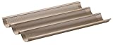 Zenker 3er Baguetteblech – Perfekt für knusprige Baguettes, Antihaftbeschichtung, hitzebeständig bis +230°C, Gold