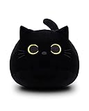 DNFASCHI Schwarz Katze Plüschtier Stofftier, Kawaii Schwarz Katze Kuscheltier Gefüllte Tierkissen Spielzeug, 40 cm Weiche Plüsch Katze Stofftierpuppe Geschenk für Kinder
