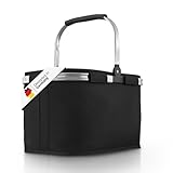 Selinchen® - Premium Einkaufskorb | Hochwertige Einkaufstasche faltbar und mit Aluminium Griff | Ideal als eleganter Picknickkorb oder Shopper | 30 Liter (Black) - New