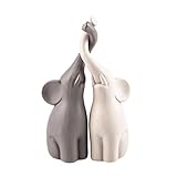 LIOOBO 2 zarte Bastelpaare Desktop Elefant Statue Haushalt Handwerk Elefant Verzierung zarte Handwerk für Zuhause Büro Hochzeit Größe Home Ornament S Elefant Statue