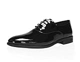CAPRIUM Lackschuhe Smoking Schuhe Herren Hochzeitsschuhe Schnürhalbschuhe, Schwarz, 42 EU