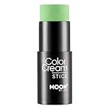 Intense Neon UV ColorCream Face & Body Paint Stick by Moon Glow - Professionelles Gesichts- und Körperschminke für Erwachsene und Kinder - 21g - Intensiv grün