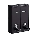 Zanzan Duschlotionsspender Seifenspender Wandmontage Zwei Kammer 2x20.3oz, Seifenpumpe Dusche Spender Home Hotel Bad Shampoo Duschgel Seifenspender (Color : Black)