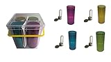 JAMES SERVIERT DAS SET 4 Paddosen Maße ca.(HxØ): 18 x 7,5 cm 4 Padheber („BPA-frei“ bzw. „BPA free“