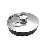 Bzzerumy Badewannenstöpsel aus Edelstahl, Universeller Abflussstopfen für Badewanne und Spülbecken, Robuster Gummi Stöpsel für Dusche, Hochwertiger Abflussverschluss