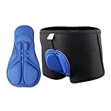 DCNIYT MTB Bike Damen Herren Unterhose Unisex Bequem Stretch Radfahren Sport Shorts Atmungsaktiv Verdickte Gel-Pad Reithose, blau, XL