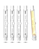 TobeBright R7s Halogen Leuchtmittel 78mm 48W 230V Warmweiß 2700K Dimmbar Halogenstab R7S 78mm J Typ Lineare Doppelendige Flutlichtlampe 750lm für Arbeit, Sicherheit, Stehlampen (5-Pack)