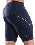 Nepest Radlerhose Herren mit Sitzpolster 4D Radunterhose Kurz Radfahrerhose Atmungsaktiv Fahrradhose 4-Wege-Stretch Profi-Radhose Dunkelblau,XL