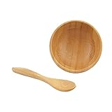 KELITAO Bambus-Masken-Rührschüssel, glatter Schlammapplikator, zierliche Gesichtsmaske, Misch-Make-up-Set zum Mischen von Tonmasken, DIY, 2 Stück