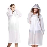 ITECHNIK 2 Stück Regenponcho Regencape Wiederverwendbar Regenmantel mit Kaputze Wasserdicht Transparent Regen Poncho Atmungsaktiv Regencape tragbarer Regenbekleidung Regenjacke