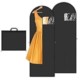2 Stück Kleidersack 180 x 60 cm,Keidersack Lang, Reisetasche, Verdickte Staubschutzhülle für Anzüge, Faltbare Staubschutzhülle für Kleidung zum Mitnehmen, Lange Hülle für Mäntel, Schwarz