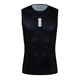 IRGVJIFR Fahrrad Kompressionsshirt Weißes Radunterhemd, schnelltrocknende Weste, Sportunterwäsche, Enge, hochelastische, Fahrradtrikot(Color 6,2XL)