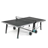 Cornilleau 400X - Outdoor Tischtennisplatte - Klappbar - Wetterfest - Robust - Rollbar - 10 Jahre Garantie - Tischtennistisch für draußen mit 5 mm Melaminharzplatte - TÜV geprüft - Grau