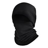 helioflicker Thermo-Sturmhaube, Vollgesichtsmaske, Skimaske, Nackenwärmer, Skimaske, Sturmhaube, Winter-Gesichtsmaske für Damen und Herren, Schwarz , Einheitsgröße