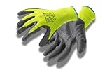 Högert Technik VECHTE Handschuhe mit Nitrilbeschichtung, Wellhandschuhe grün/c.grau, Größe 7-11, abriebfest, ideal für präzise Montage- und Wartungsarbeiten