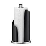 kela Küchenrollenhalter schwarz, für dicke Rollen, Küchenpapierhalter stehend 32 cm hoch, STELLA, Edelstahl/Metall