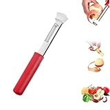 2-in-1-Apfelentkerner und -Schäler, Apfelschäler, Entkerner und -Schneider aus Edelstahl, Multifunktions-Obst- und Gemüseentkerner und -Schäler for die Heimische Küche, Küchenhelfer(Red)
