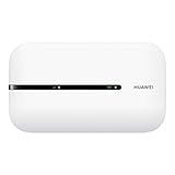 HUAWEI E5576-320 Mobile Wi-Fi 3s 4G LTE CAT4, 150 MBps, wiederaufladbarer Akku mit 1500 mAh, Keine Konfiguration erforderlich, tragbar für Reisen und Arbeit, Weiß